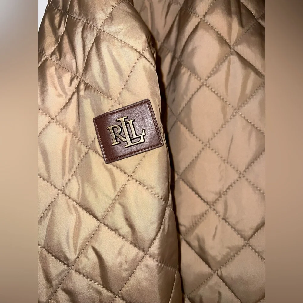 $290 NWT Lauren Ralph Lauren Women's Camel Brown Hooded Quilted Coat Plus Sz 3X - Picture 7 of 12